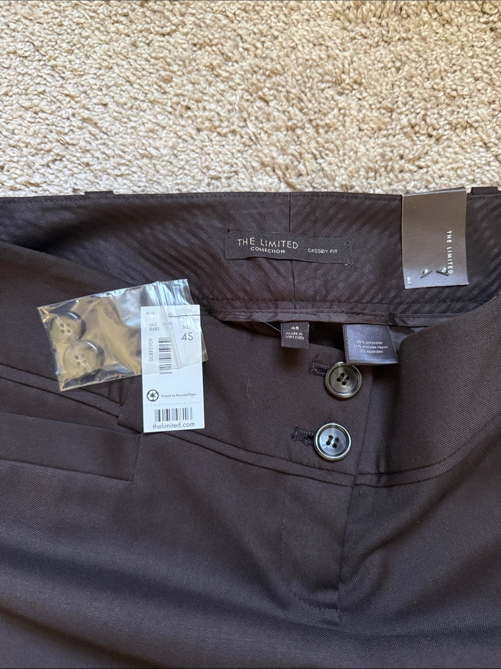 The Limited Dark Brown Boot-Cut Pants - 4 Short